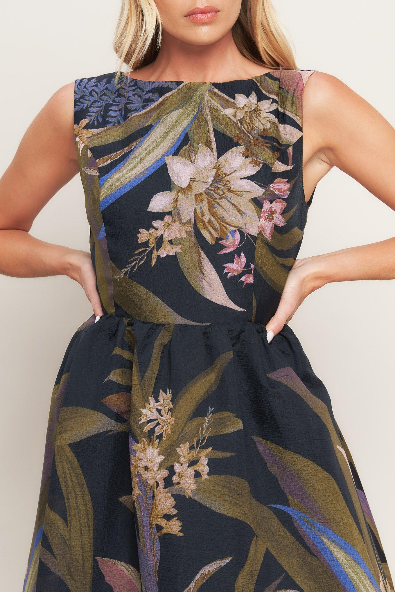 Flying Tomato | Foliage Whisper Floral Midi Dress