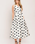 CAFÉ Noir Polka Woven Midi Dress