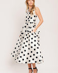 CAFÉ Noir Polka Woven Midi Dress