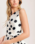 CAFÉ Noir Polka Woven Midi Dress