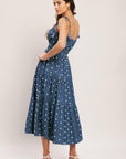Nautical Dot Denim Midi Dress