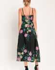 Shadow Floral Woven Midi Dress