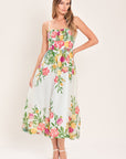 Shadow Floral Woven Midi Dress