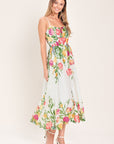 Shadow Floral Woven Midi Dress