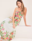 Shadow Floral Woven Midi Dress