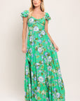 Fresh Blossom Woven Maxi Dress