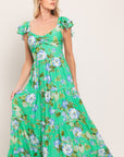 Fresh Blossom Woven Maxi Dress