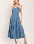 Indigo Whisper Denim Midi Dress