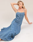 Indigo Whisper Denim Midi Dress