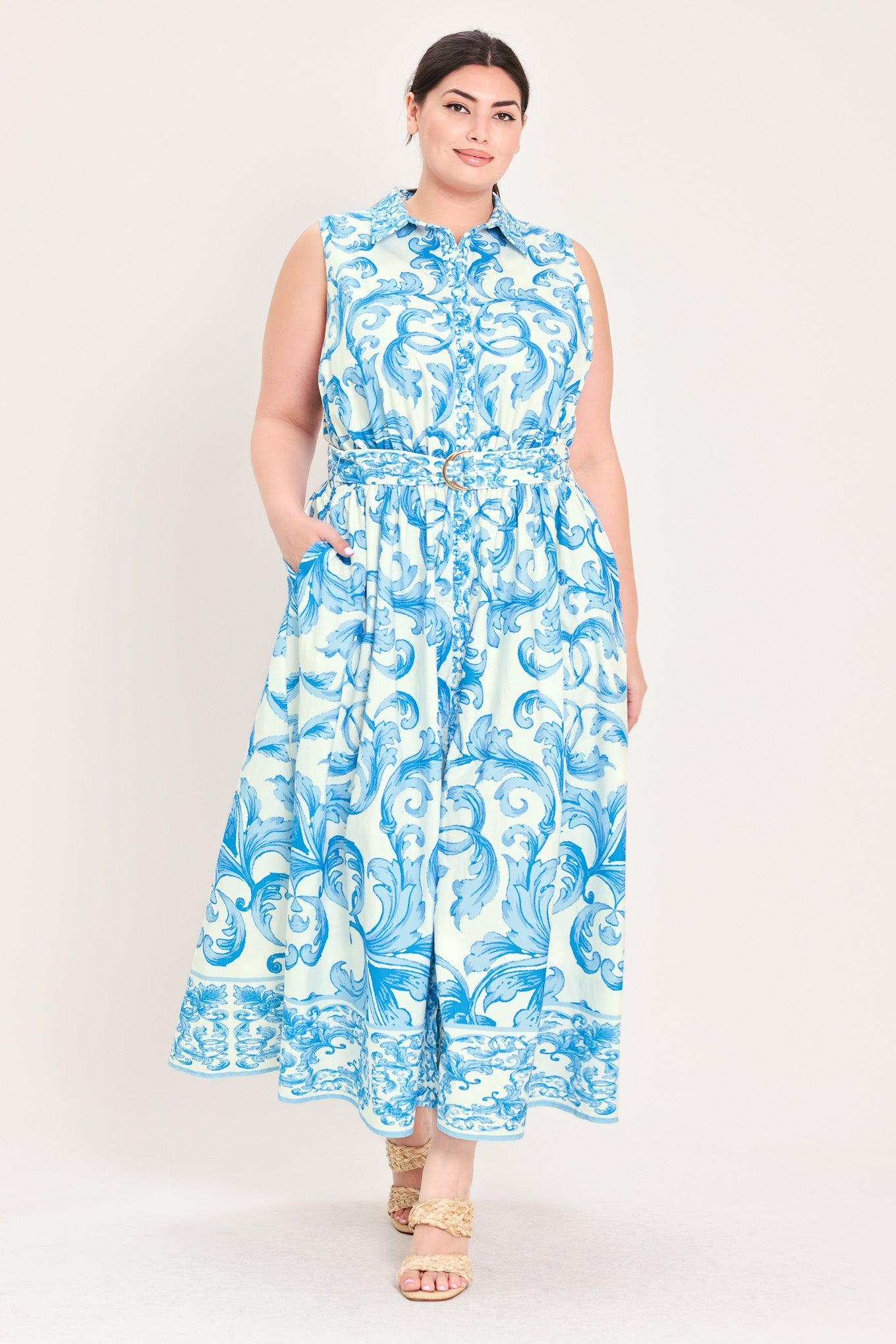 Blue Chateau Woven Floral Maxi Dress