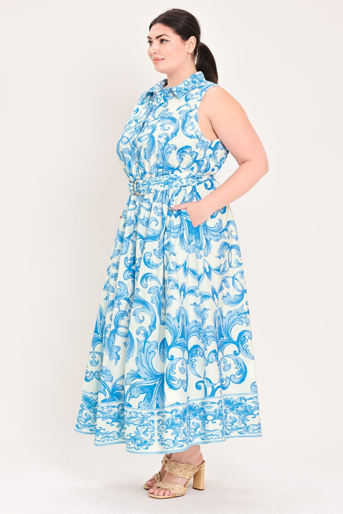 Blue Chateau Woven Floral Maxi Dress