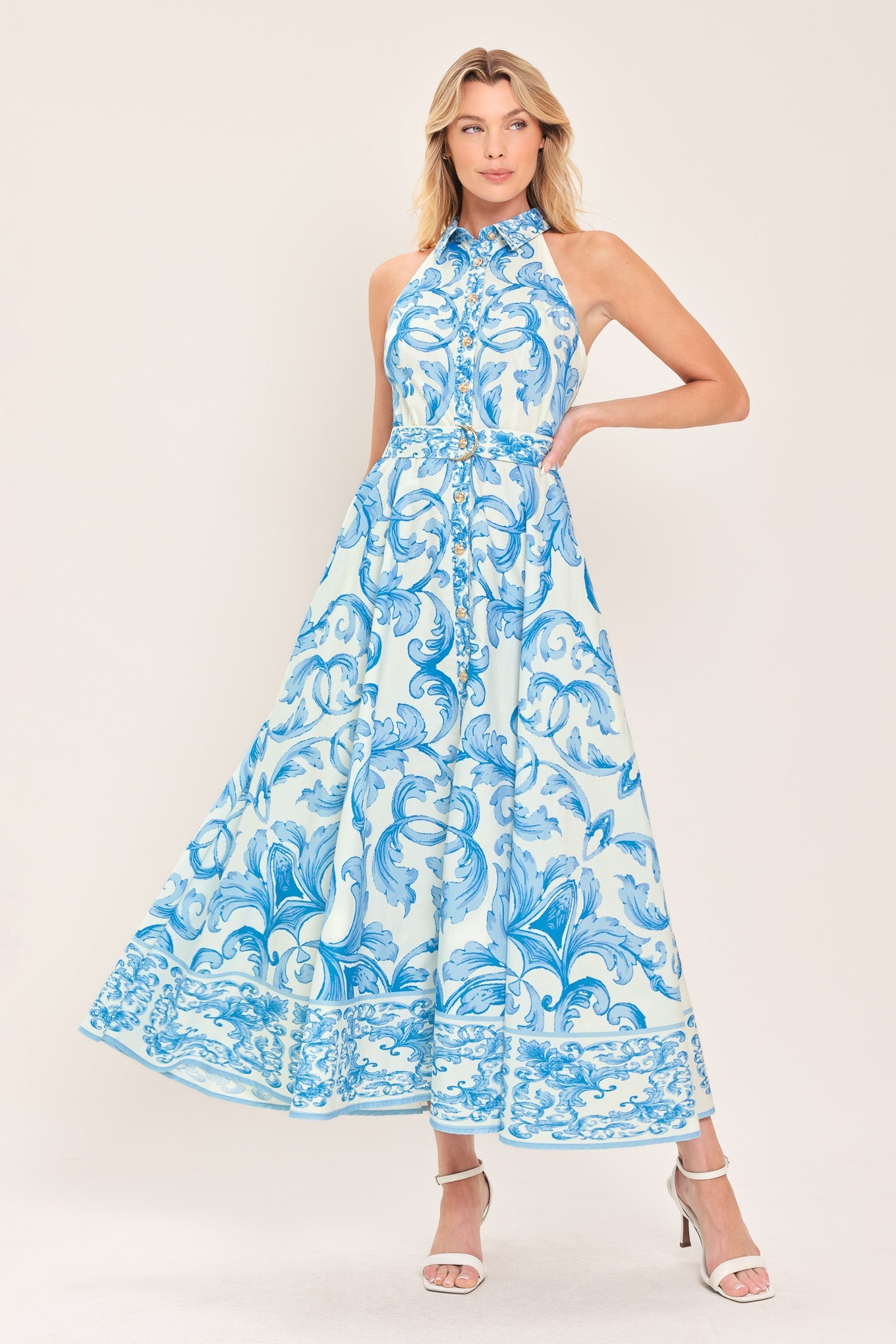 Blue Chateau Woven Floral Maxi Dress