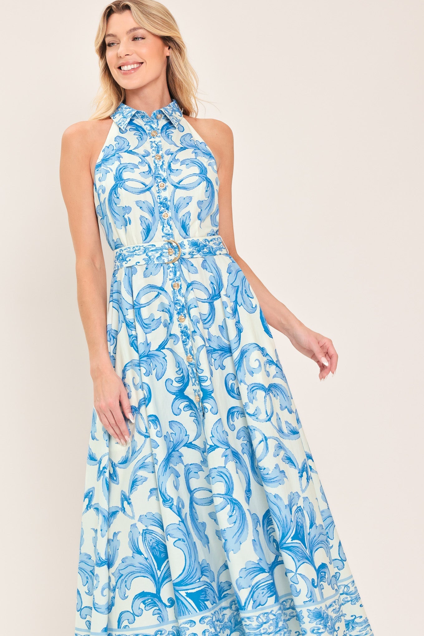 Blue Chateau Woven Floral Maxi Dress