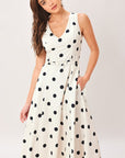 Pure Polka Woven Midi Dress