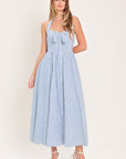 Fresh Day Striped Woven Midi Dress