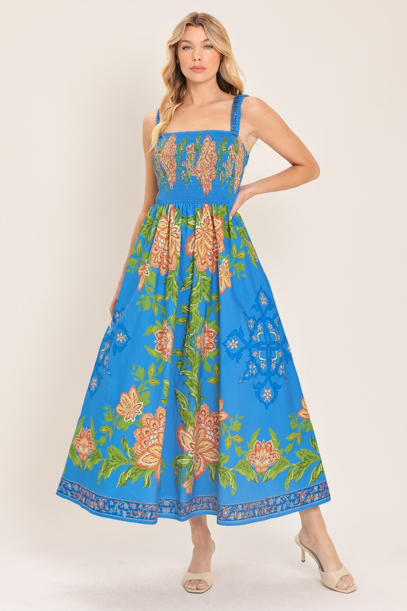 Flying Tomato Springtime in Paris Woven Midi Dress