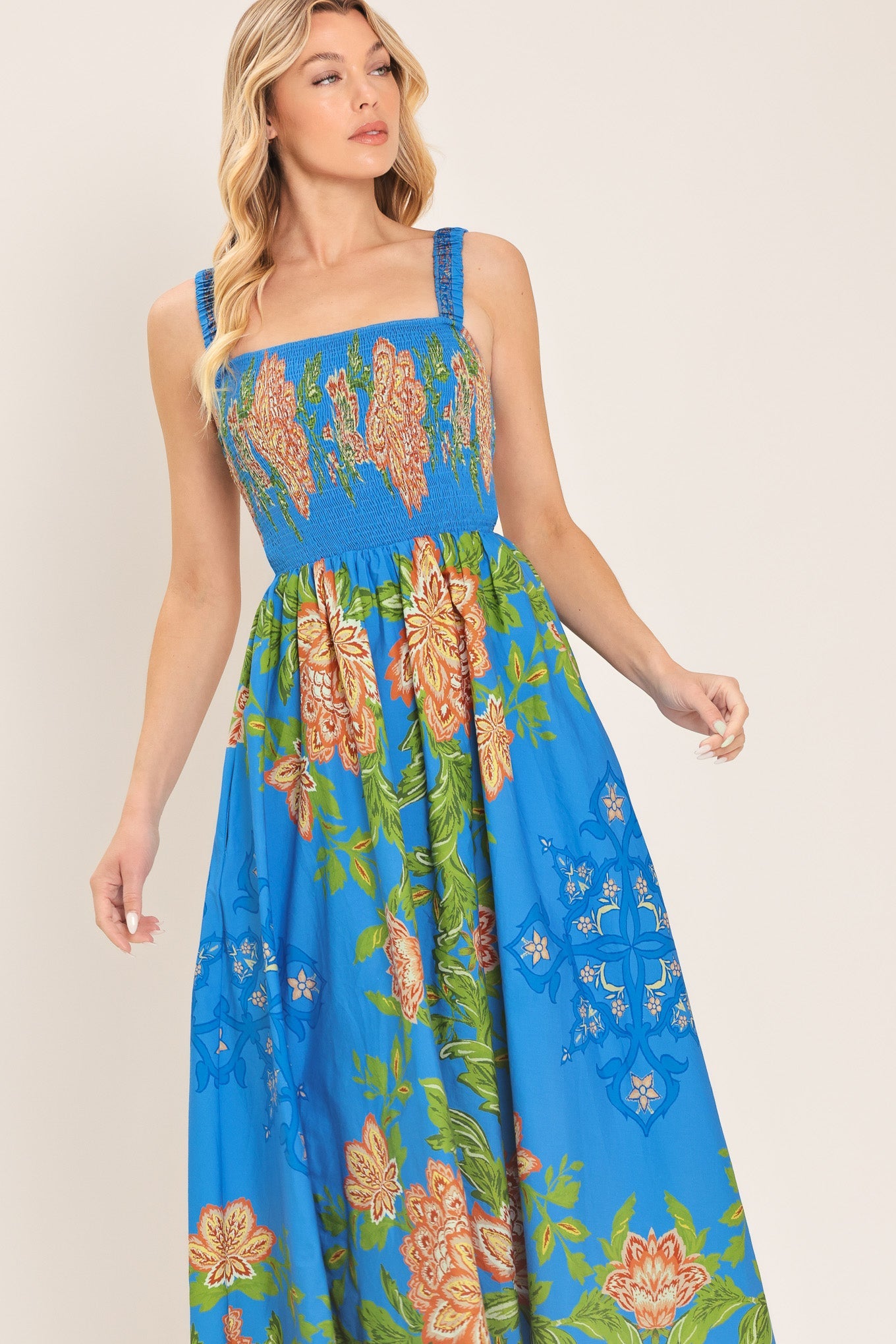 Flying Tomato Springtime in Paris Woven Midi Dress