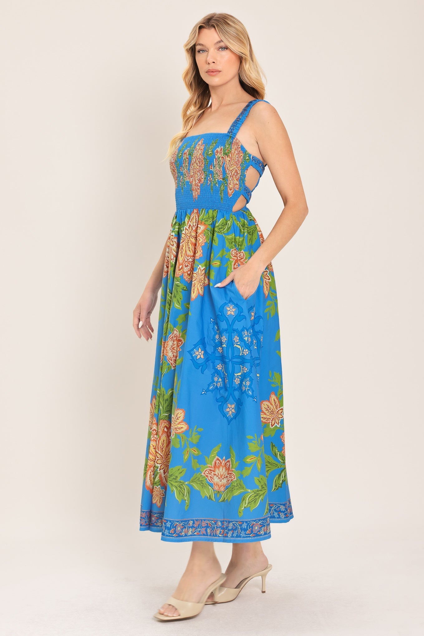 Flying Tomato Springtime in Paris Woven Midi Dress