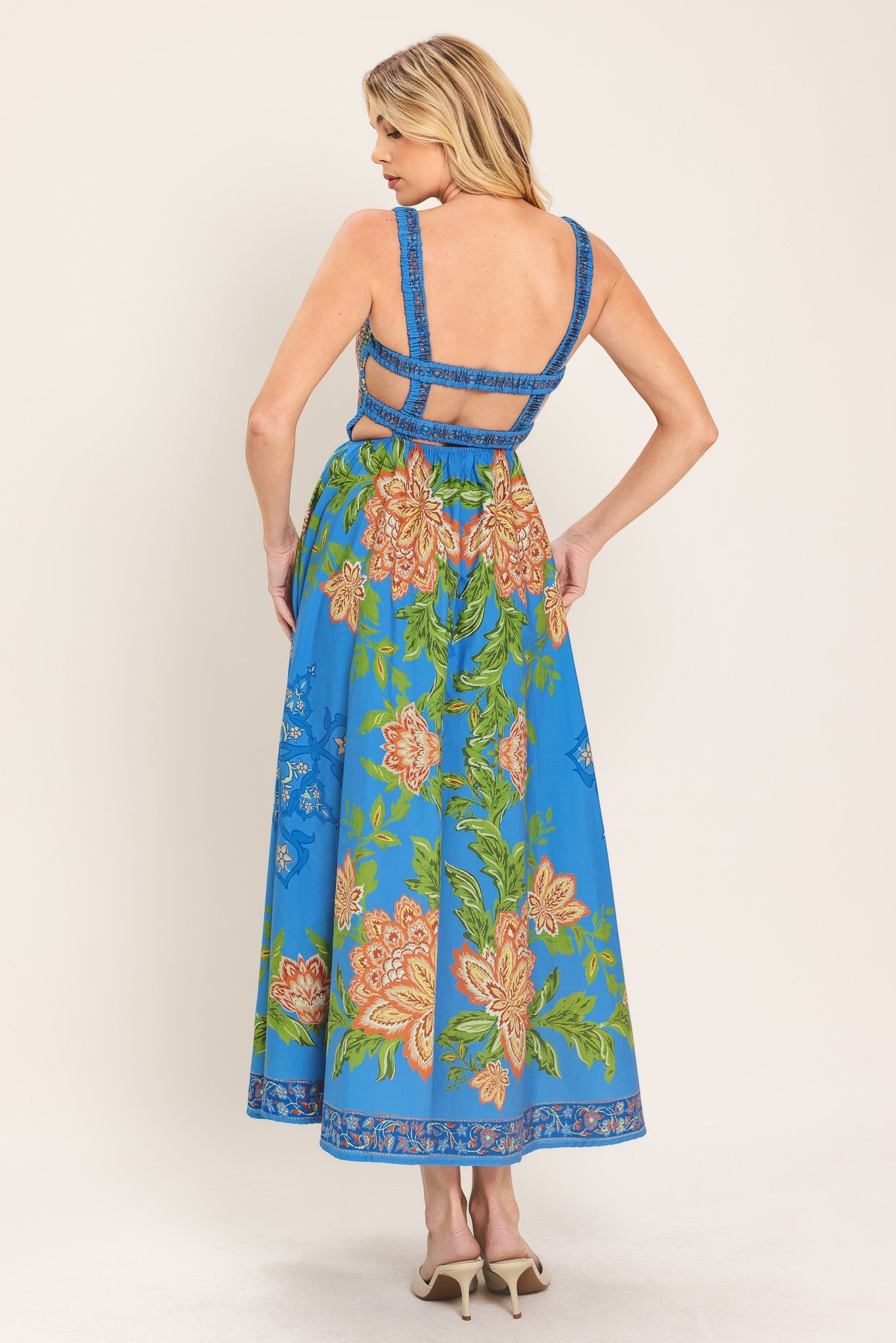 Flying Tomato Springtime in Paris Woven Midi Dress