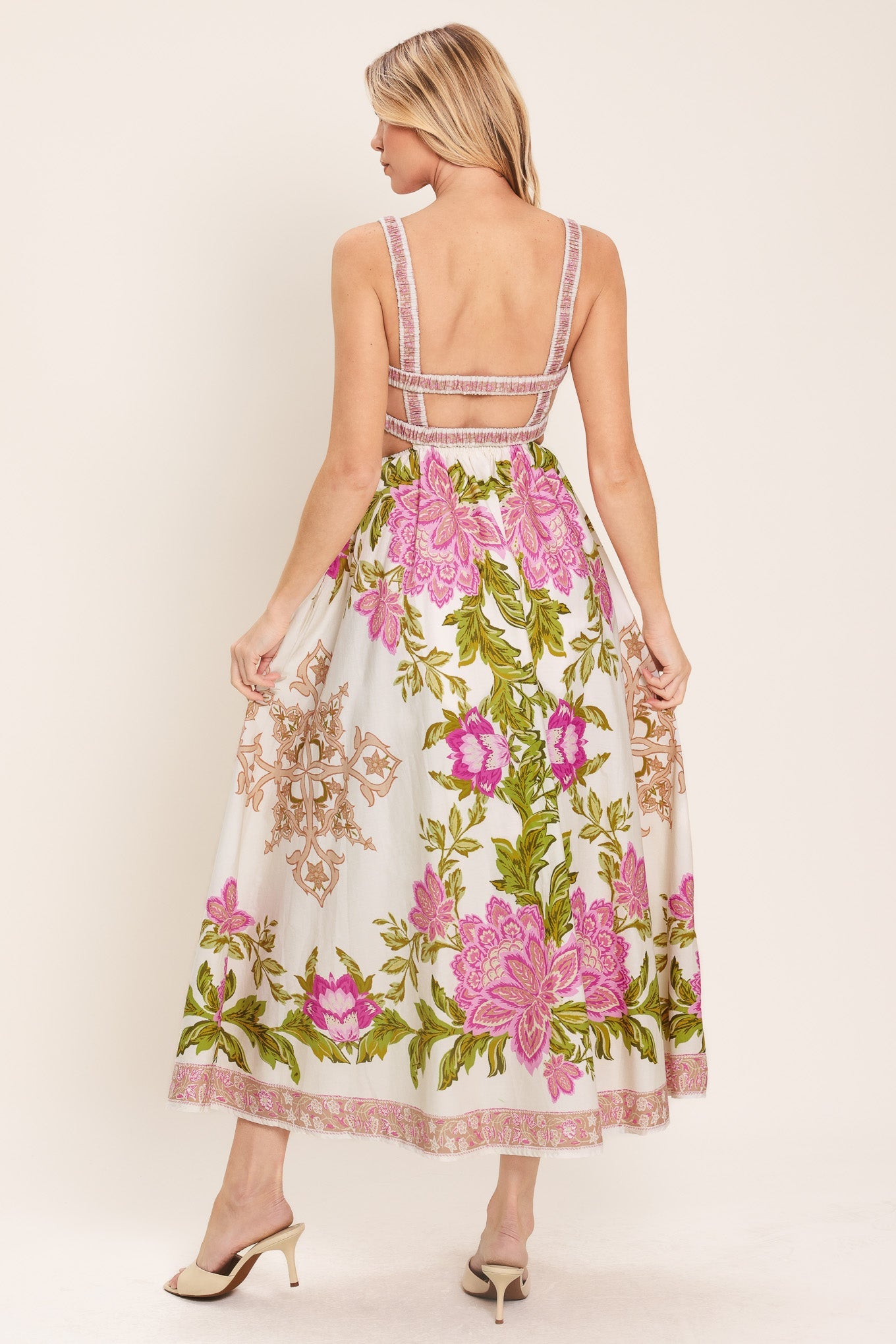 Flying Tomato Springtime in Paris Woven Midi Dress