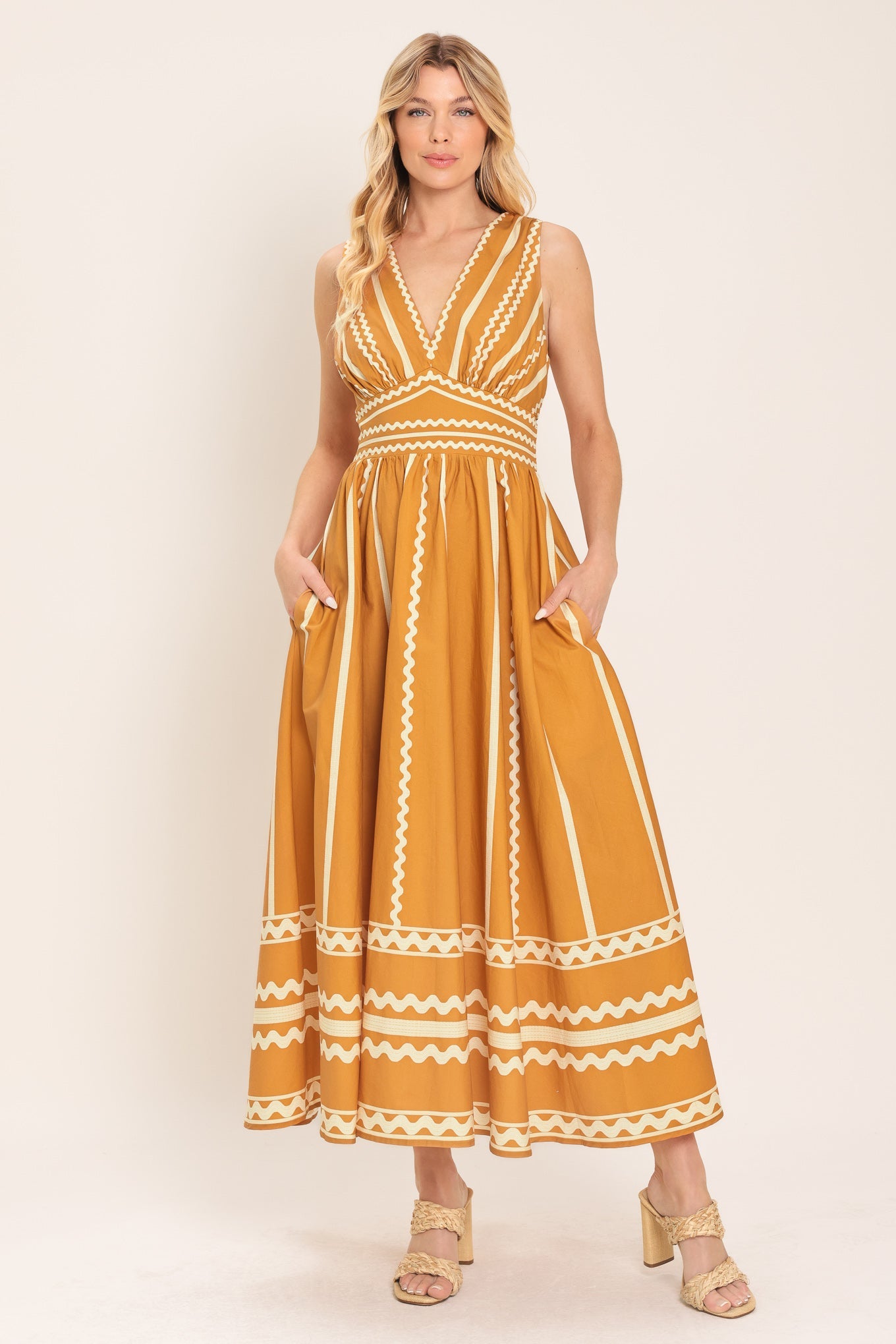 Flying Tomato Marigold Dream Woven Midi Dress