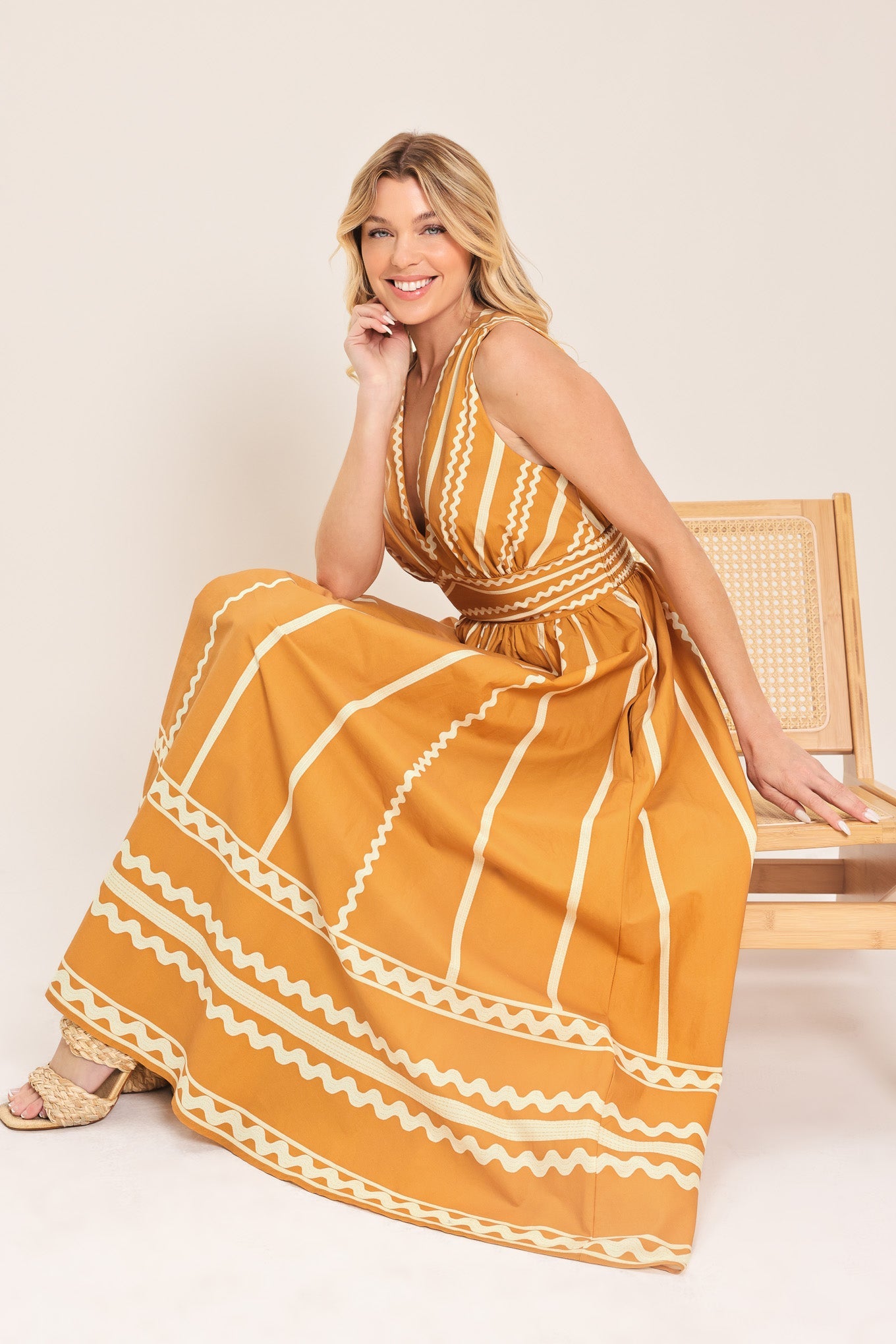 Flying Tomato Marigold Dream Woven Midi Dress