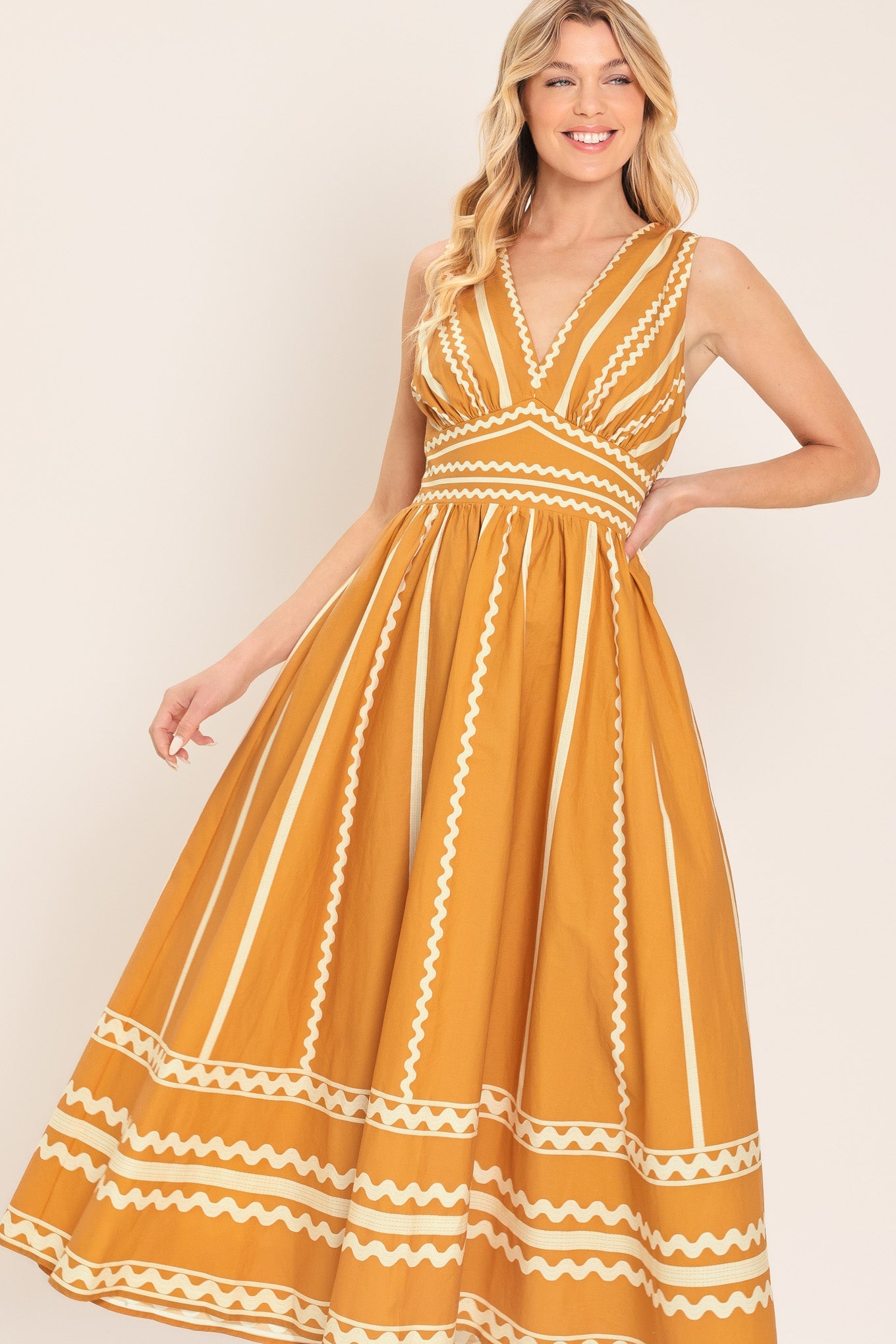 Flying Tomato Marigold Dream Woven Midi Dress