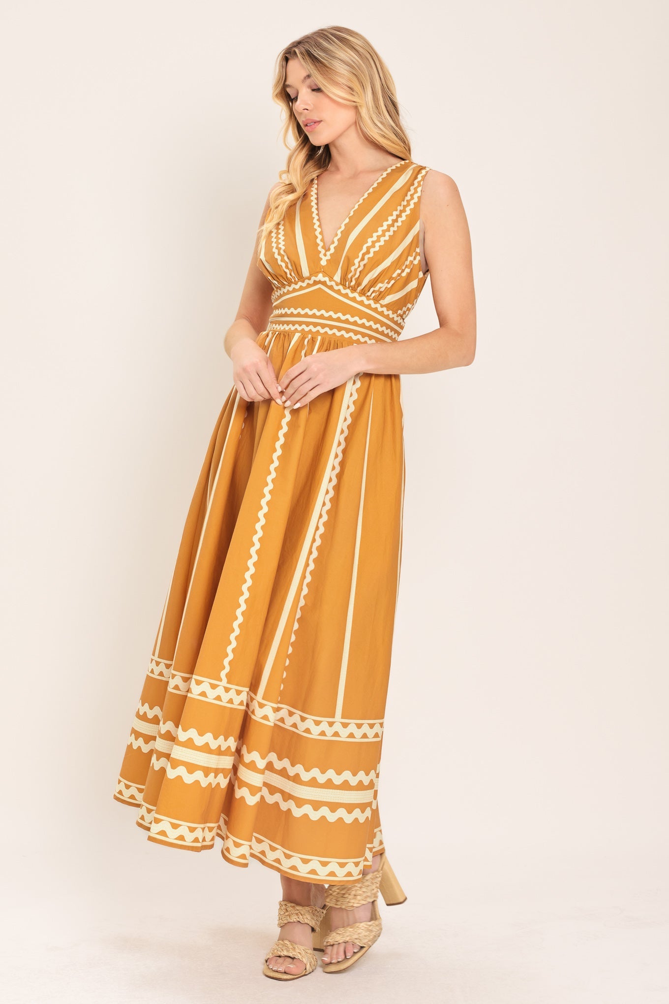 Flying Tomato Marigold Dream Woven Midi Dress