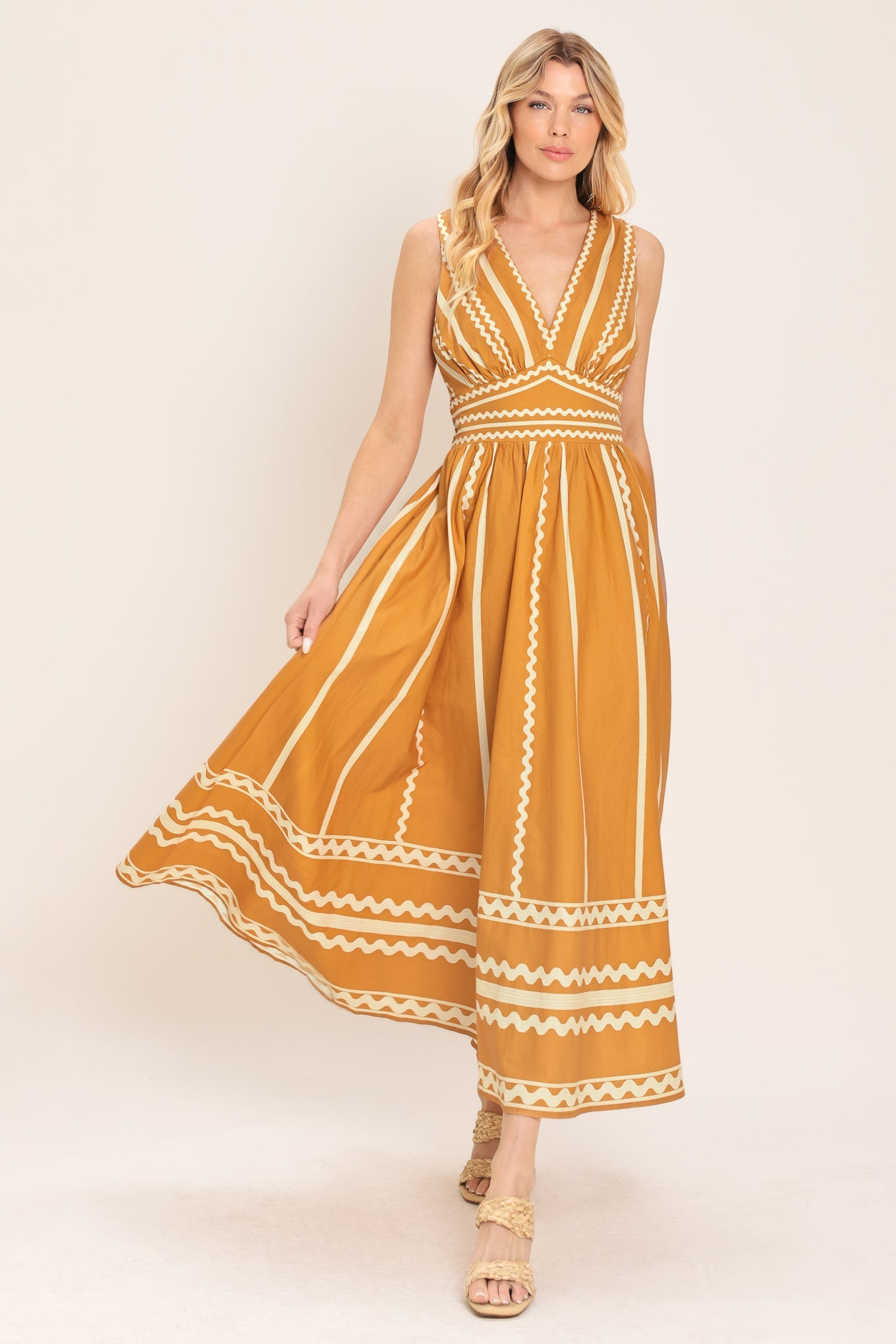 Flying Tomato Marigold Dream Woven Midi Dress