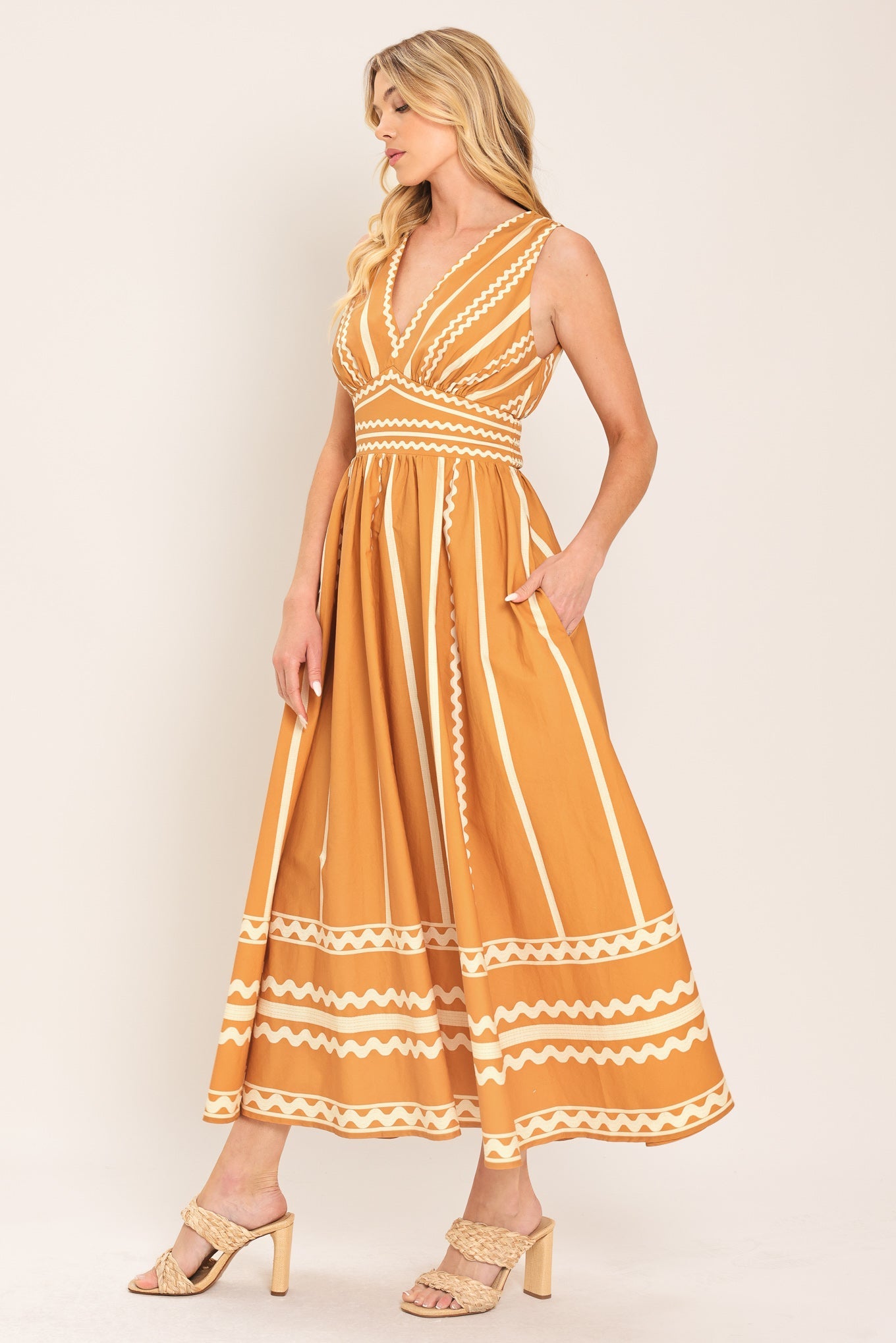 Flying Tomato Marigold Dream Woven Midi Dress