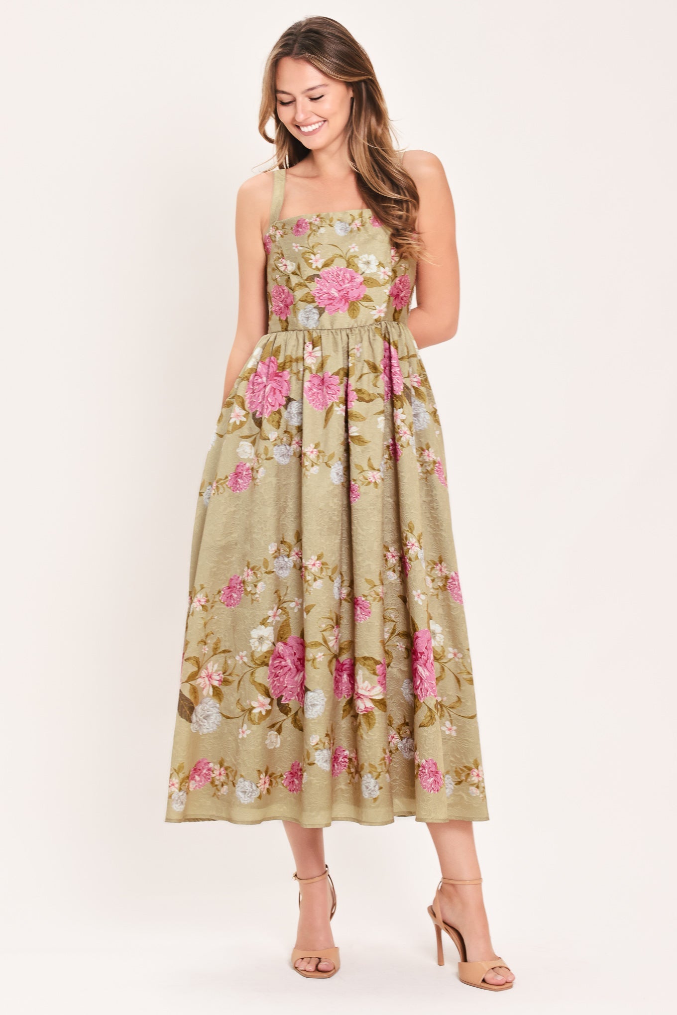 Flying Tomato | Peony Garden Floral Midi Dress