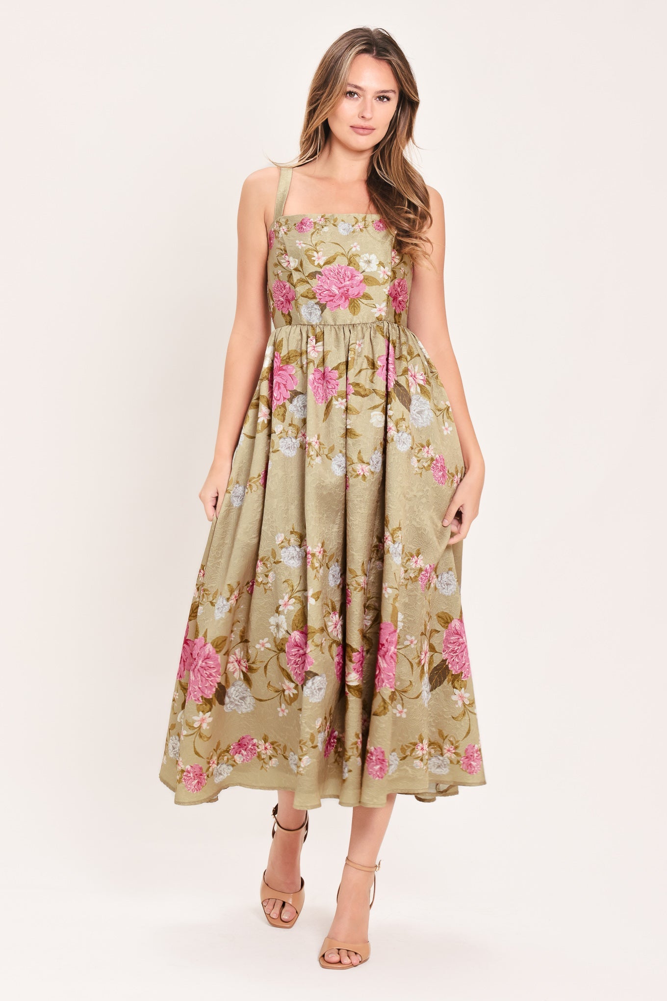 Flying Tomato | Peony Garden Floral Midi Dress