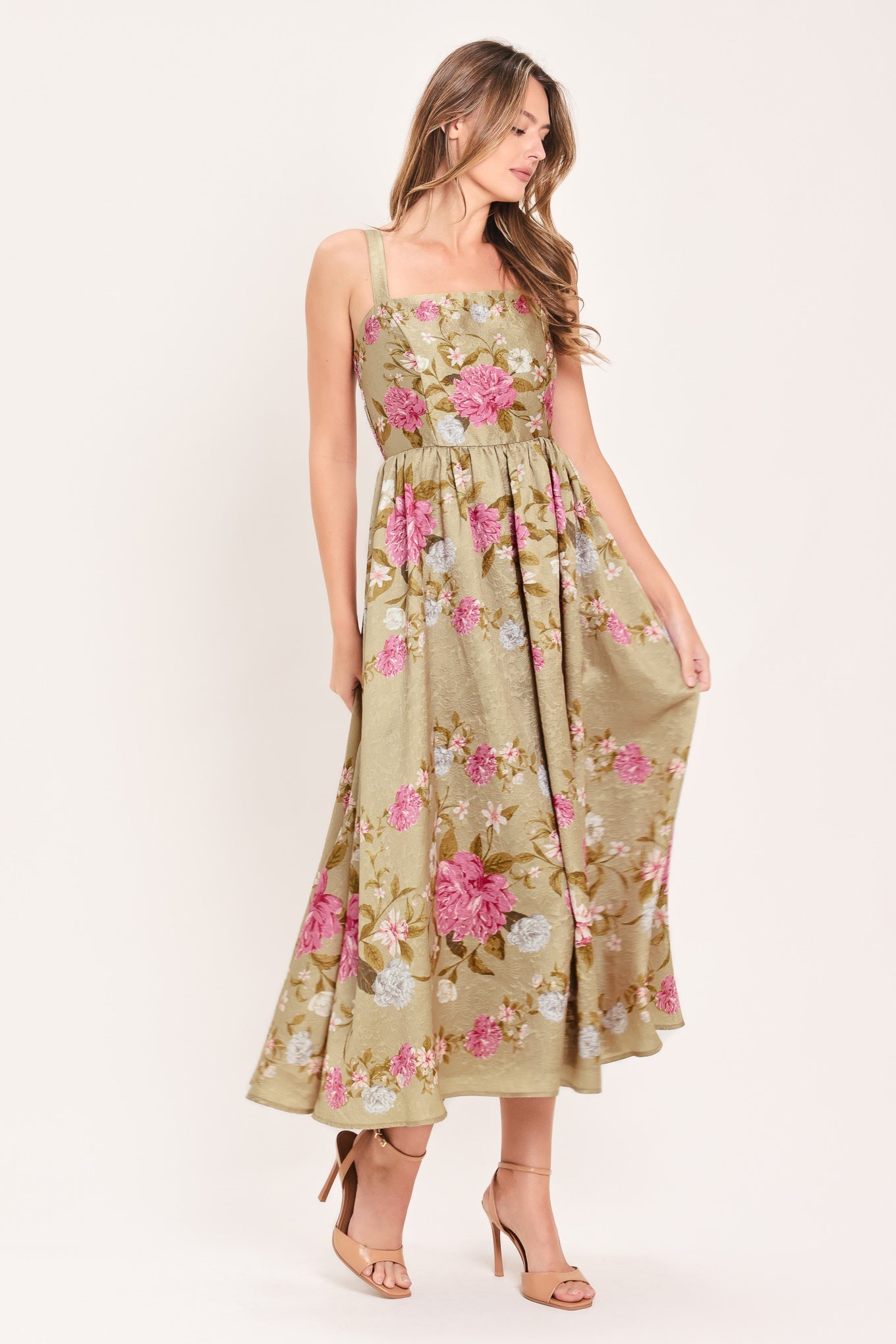 Flying Tomato | Peony Garden Floral Midi Dress