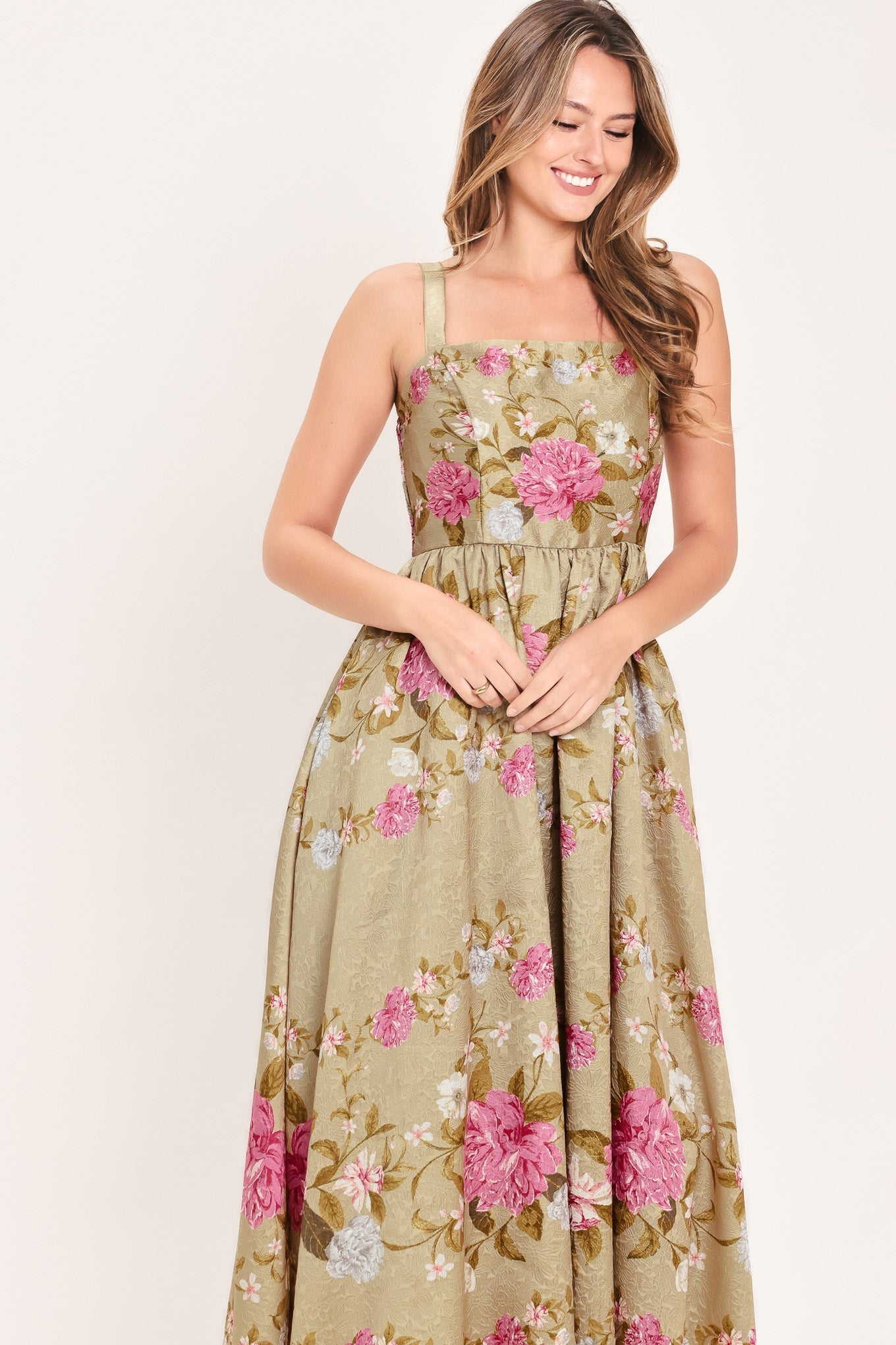 Flying Tomato | Peony Garden Floral Midi Dress