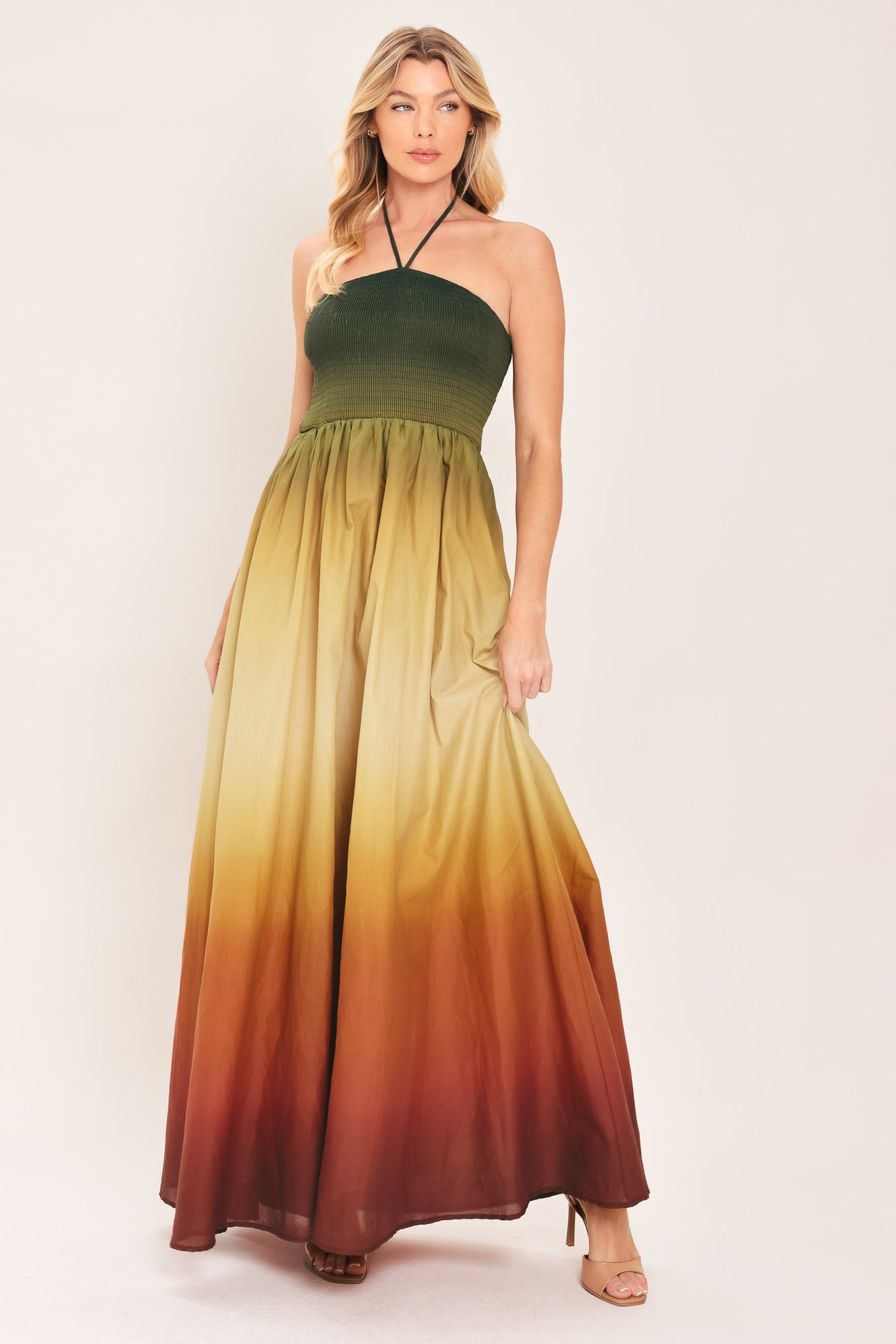 Flying Tomato Sunset Ombre Woven Maxi Dress