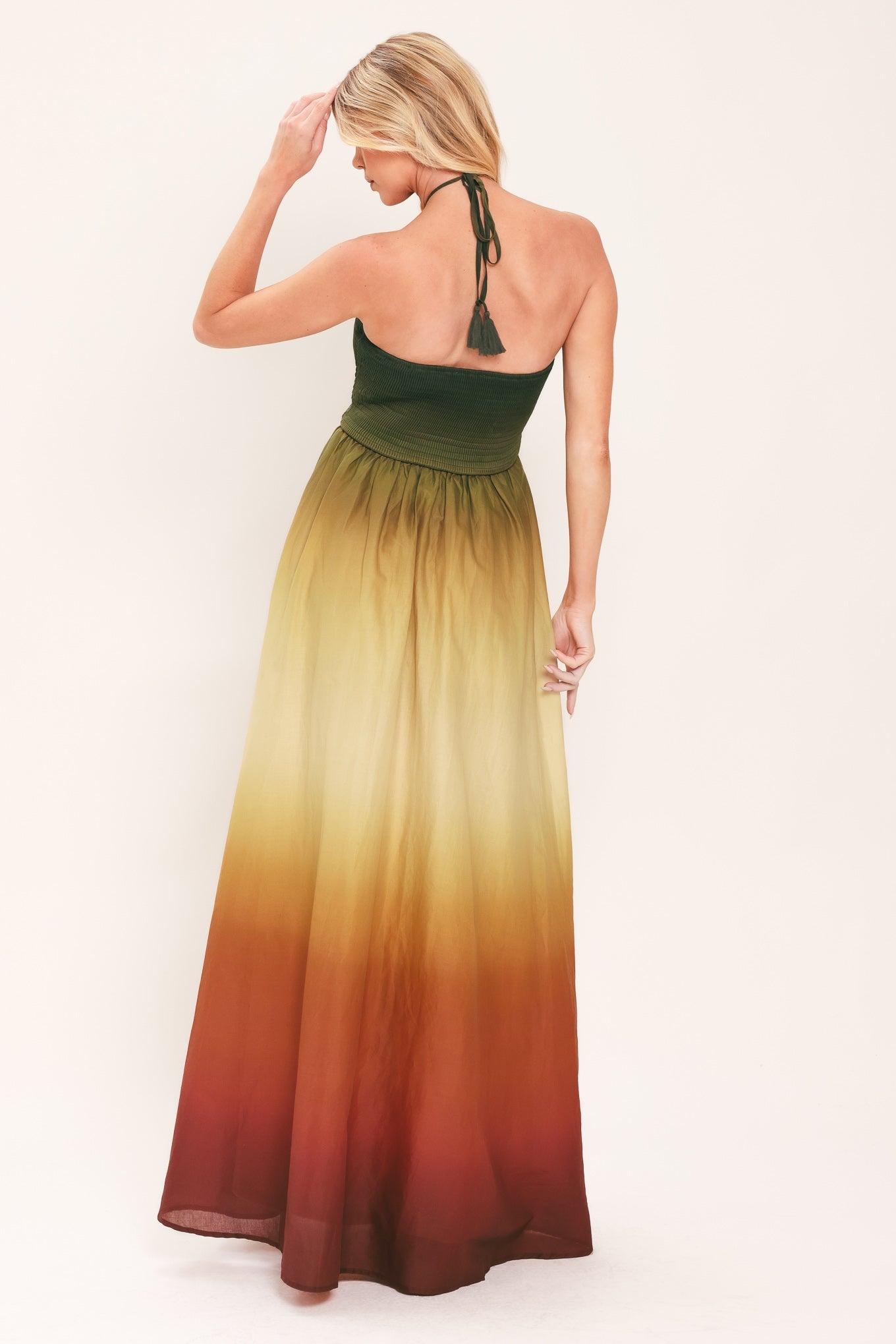 Flying Tomato Sunset Ombre Woven Maxi Dress