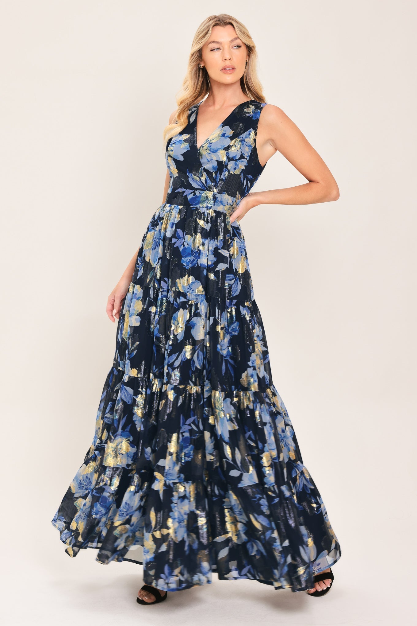 Flying Tomato Floral Evening Woven Maxi Dress