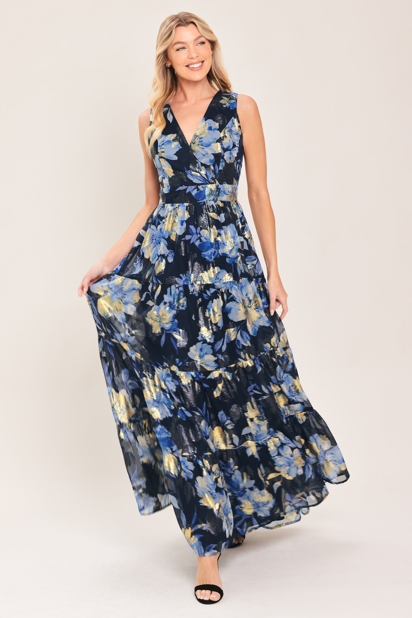 Flying Tomato Floral Evening Woven Maxi Dress