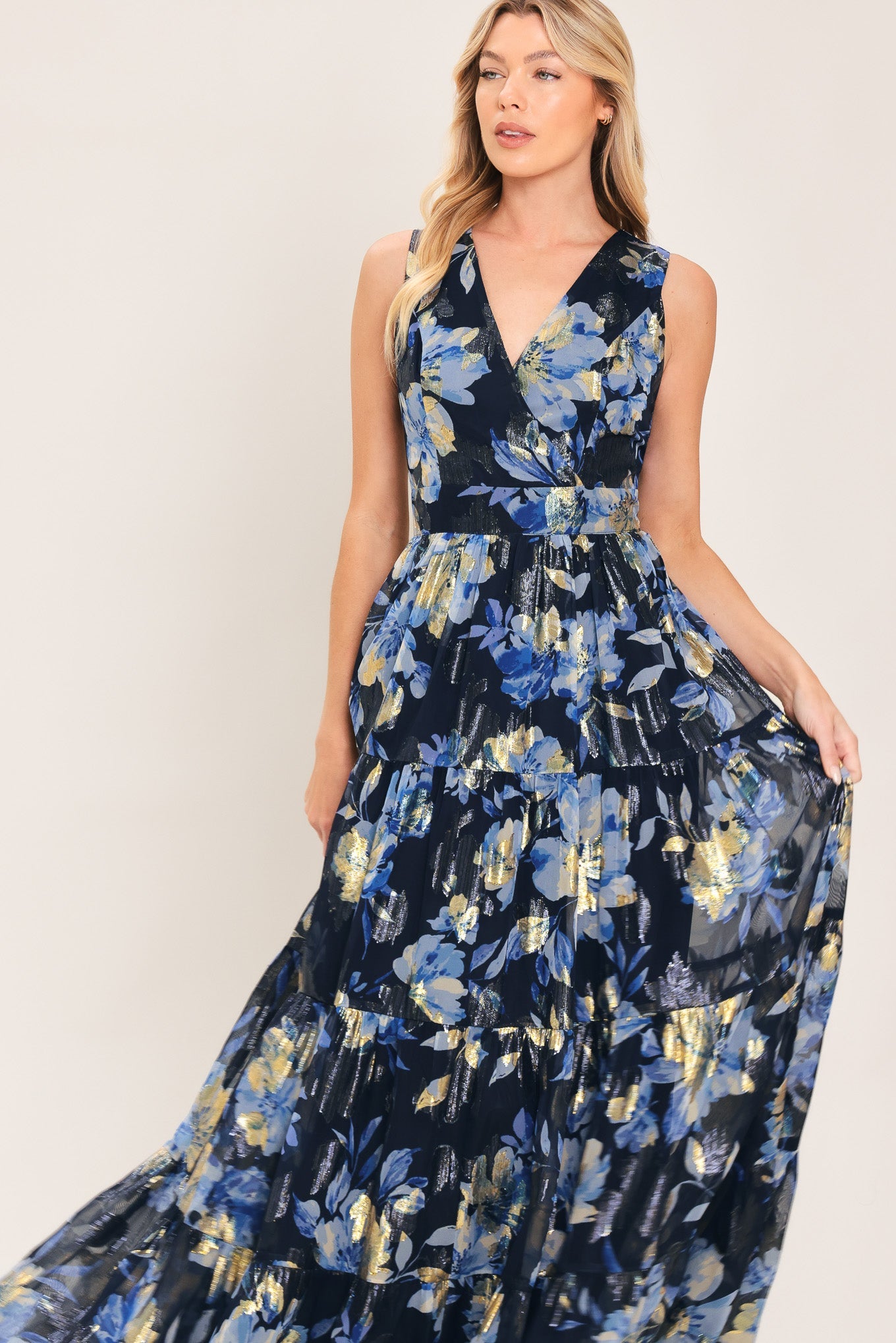Flying Tomato Floral Evening Woven Maxi Dress