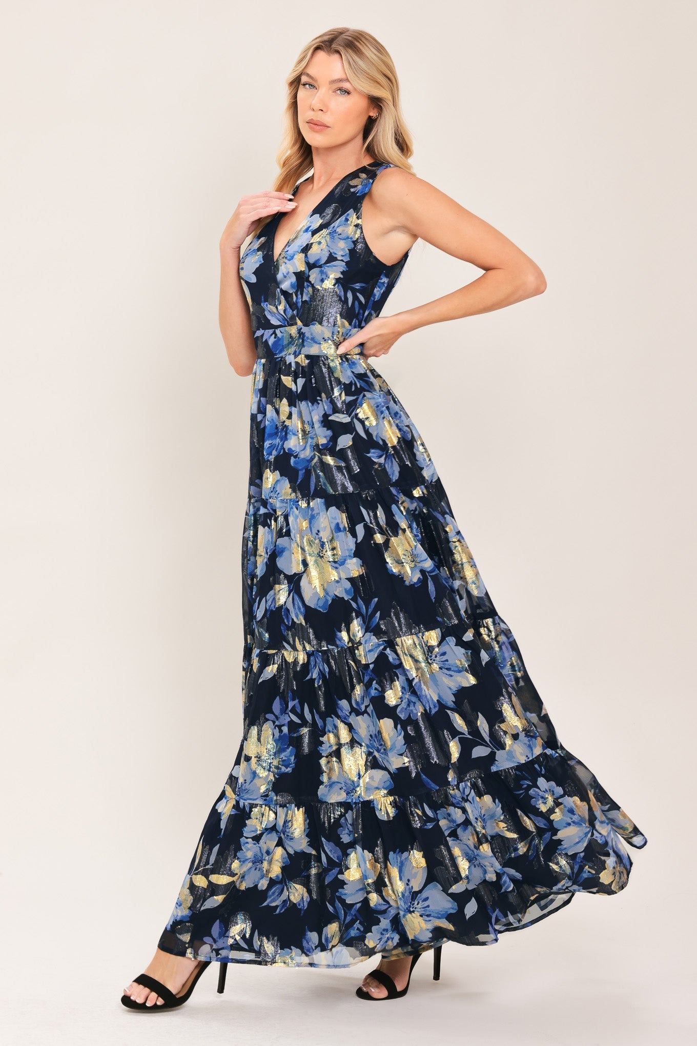 Flying Tomato Floral Evening Woven Maxi Dress