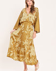 Flying Tomato | Butterscotch Blossom Floral Midi Dress