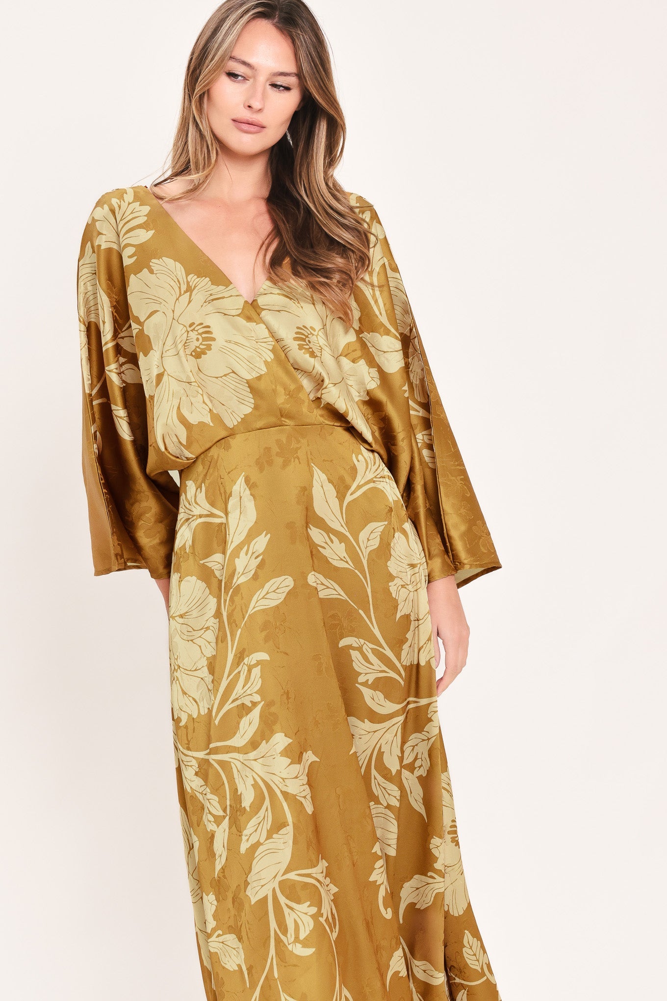 Flying Tomato | Butterscotch Blossom Floral Midi Dress