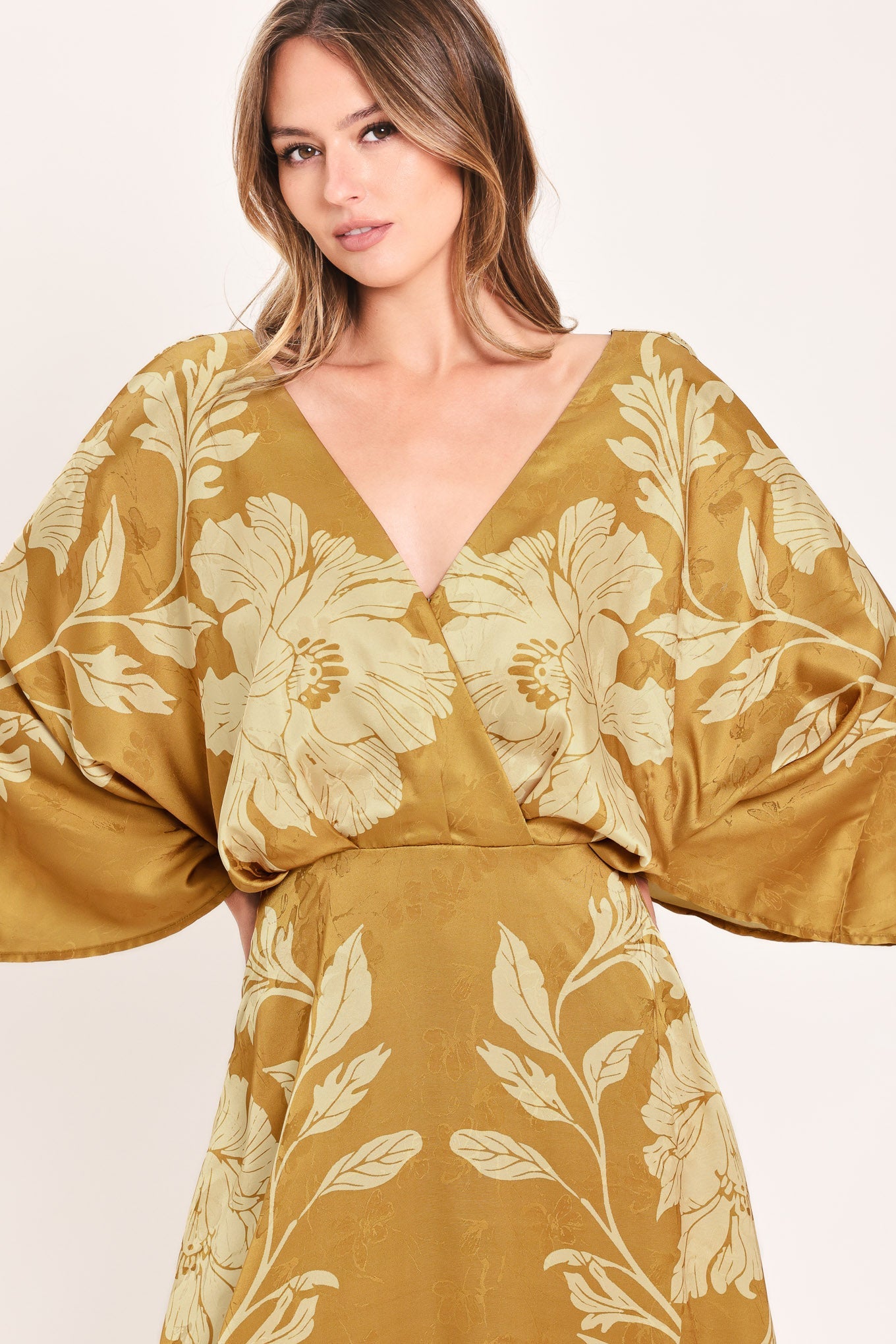 Flying Tomato | Butterscotch Blossom Floral Midi Dress