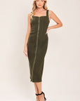 Flying Tomato Modern Cargo Chic Woven Twill Midi Dress