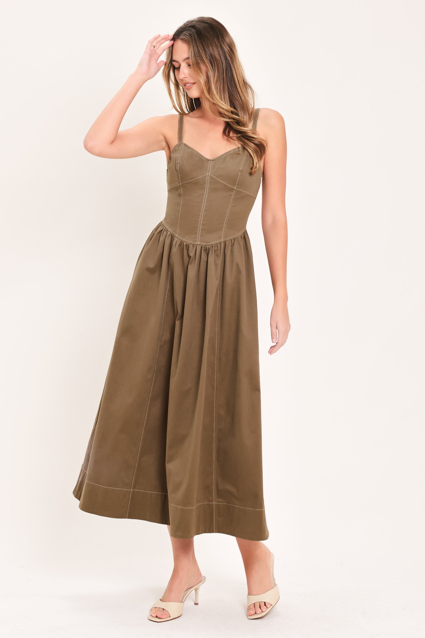 Flying Tomato Prairie Heart Cotton Midi Dress