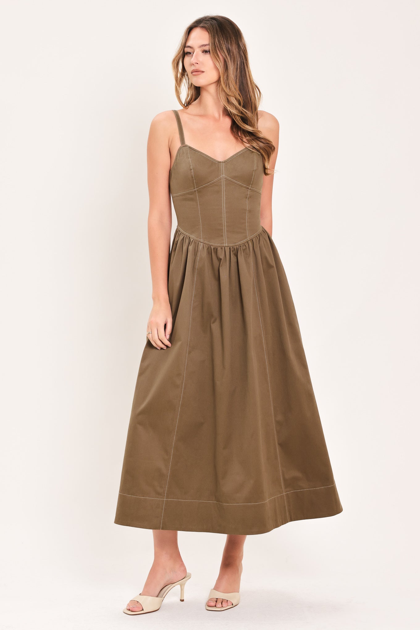 Flying Tomato Prairie Heart Cotton Midi Dress