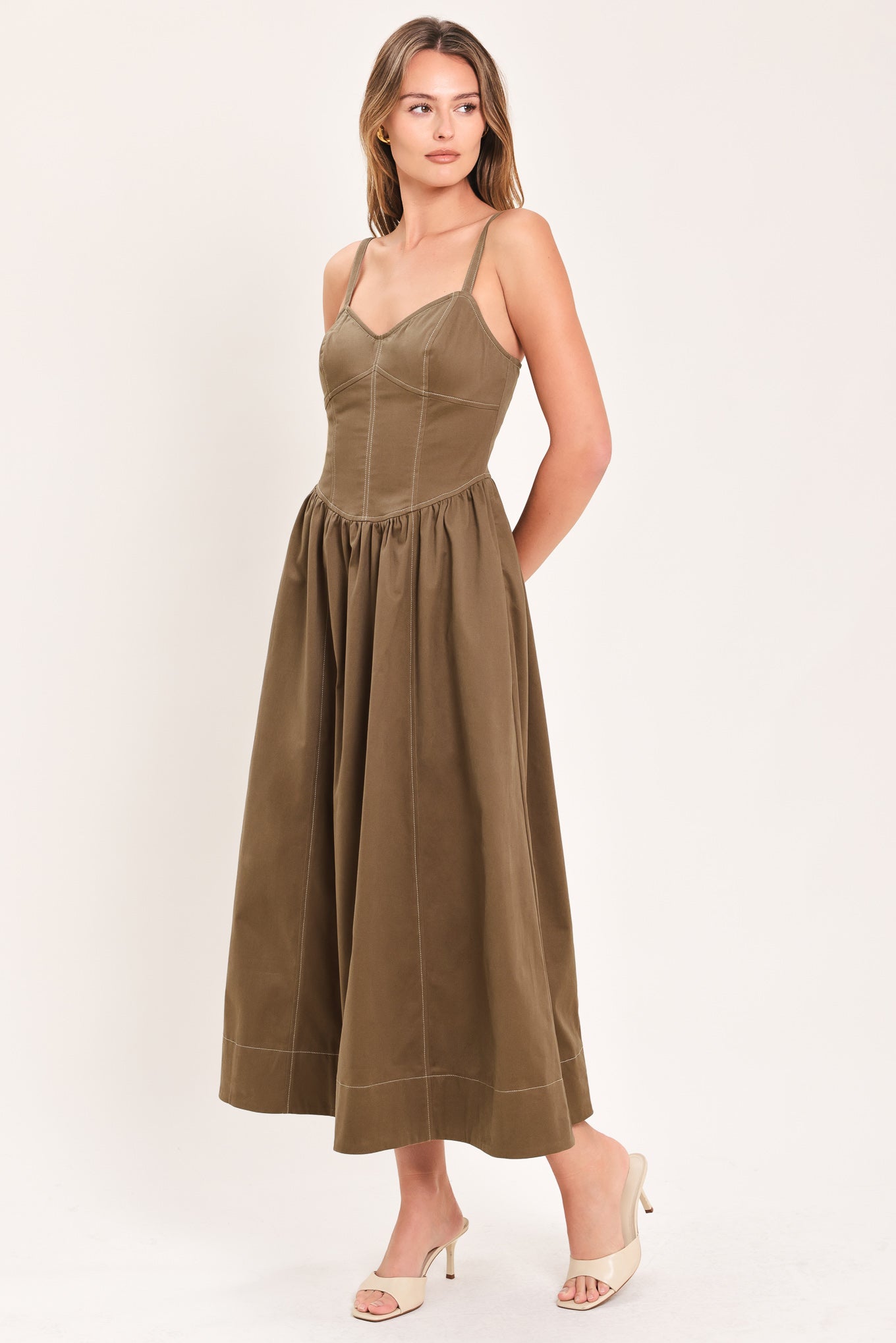 Flying Tomato Prairie Heart Cotton Midi Dress