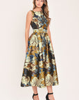 Flying Tomato Golden Meadow Floral Belted Midi Dress