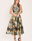 Flying Tomato Golden Meadow Floral Belted Midi Dress