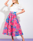 Flying Tomato Sweet Vision Woven Midi Skirt